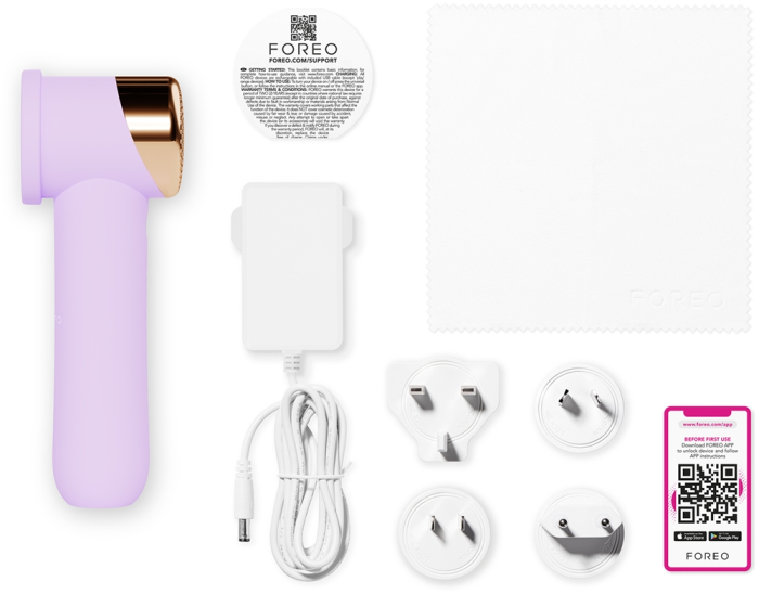 FOREO PEACH 2 Go - IPL hair removal system, Lavender whats in the box