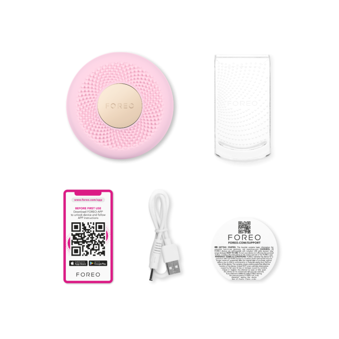 FOREO UFO 3 mini - Deep facial hydration device, Pearl Pink whats in the box